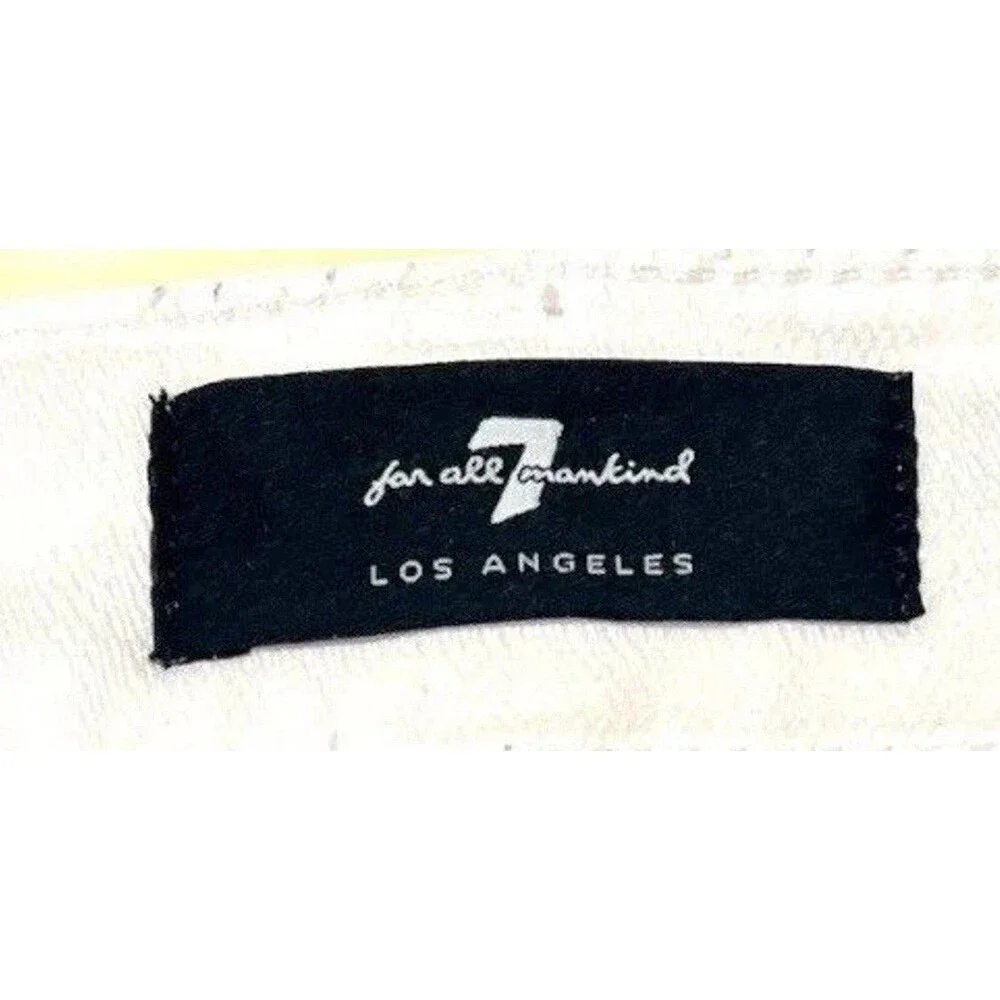 7 For All Mankind Jeans Women’s 27 Josefina White Distressed Slim Boyfriend